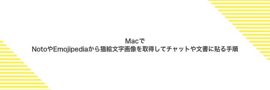 MacでNotoやEmojipediaから猫絵文字画像を取得してチャットや文書に貼る手順