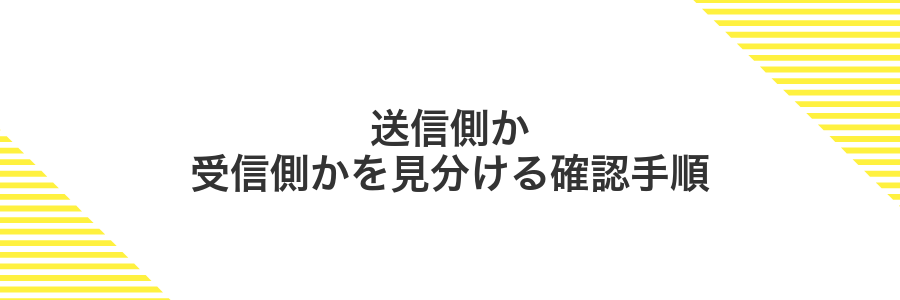 送信側か受信側かを見分ける確認手順