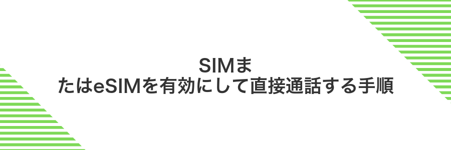 SIMまたはeSIMを有効にして直接通話する手順