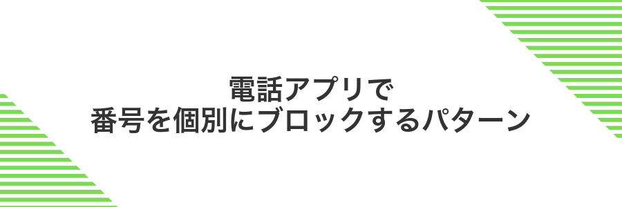 電話アプリで番号を個別にブロックするパターン