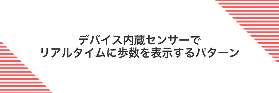 デバイス内蔵センサーでリアルタイムに歩数を表示するパターン