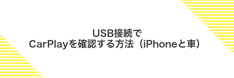 USB接続でCarPlayを確認する方法(iPhoneと車)