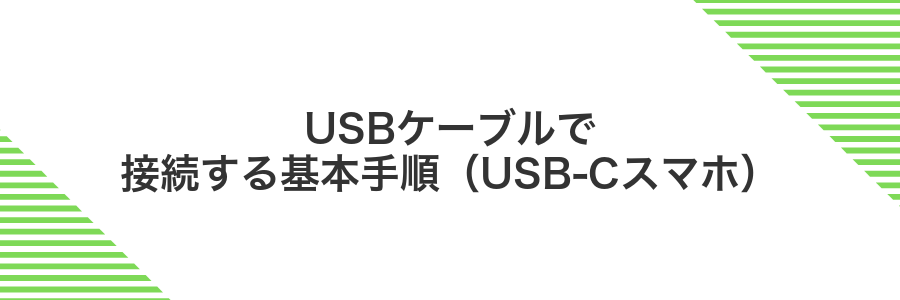 USBケーブルで接続する基本手順(USB‑Cスマホ)