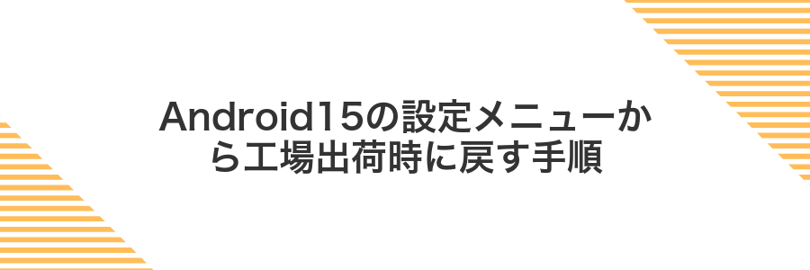 Android15の設定メニューから工場出荷時に戻す手順