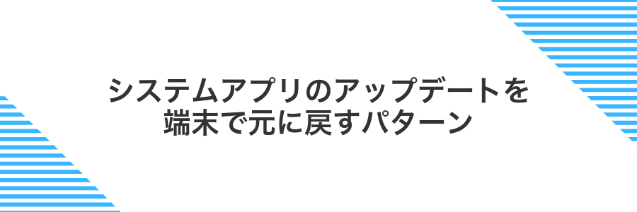 システムアプリのアップデートを端末で元に戻すパターン
