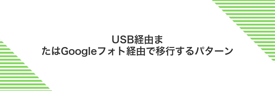 USB経由またはGoogleフォト経由で移行するパターン