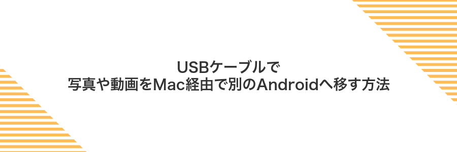 USBケーブルで写真や動画をMac経由で別のAndroidへ移す方法