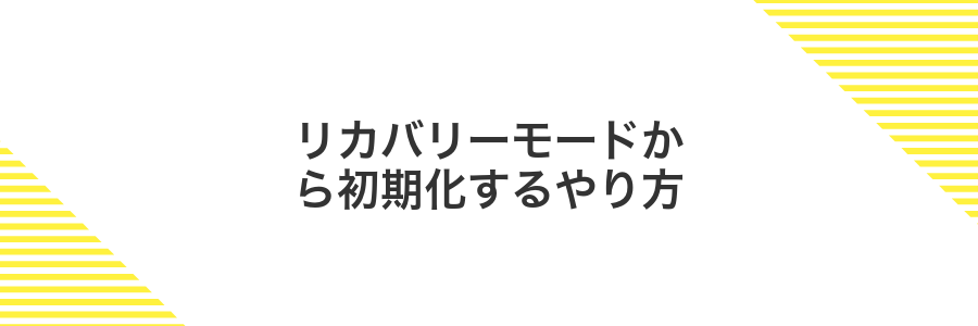 リカバリーモードから初期化するやり方