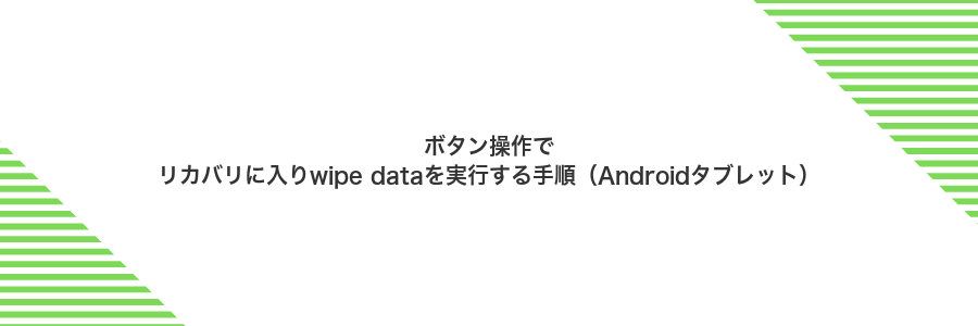 ボタン操作でリカバリに入りwipe dataを実行する手順(Androidタブレット)