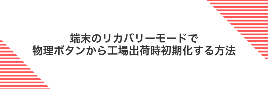 端末のリカバリーモードで物理ボタンから工場出荷時初期化する方法