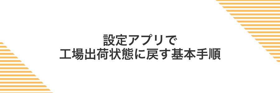 設定アプリで工場出荷状態に戻す基本手順