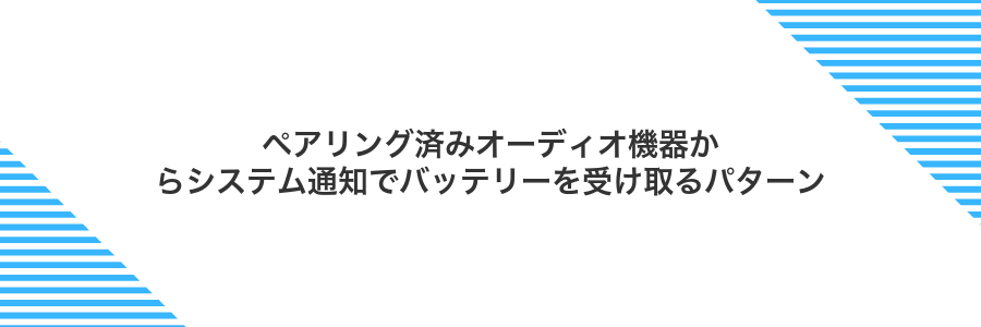 ペアリング済みオーディオ機器からシステム通知でバッテリーを受け取るパターン