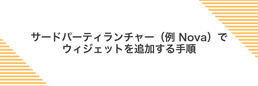 サードパーティランチャー(例 Nova)でウィジェットを追加する手順