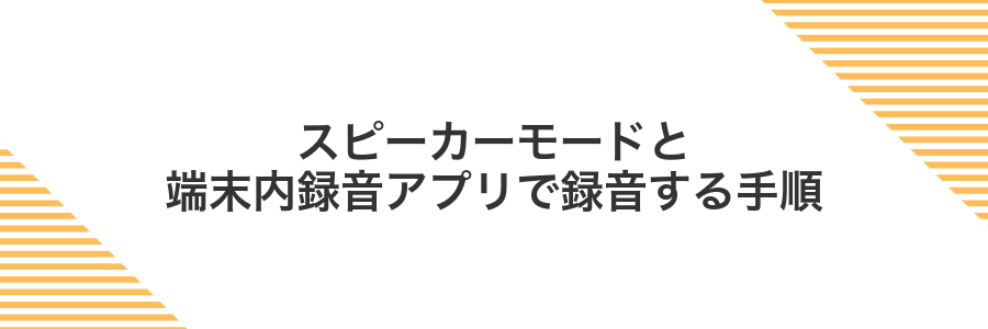 スピーカーモードと端末内録音アプリで録音する手順