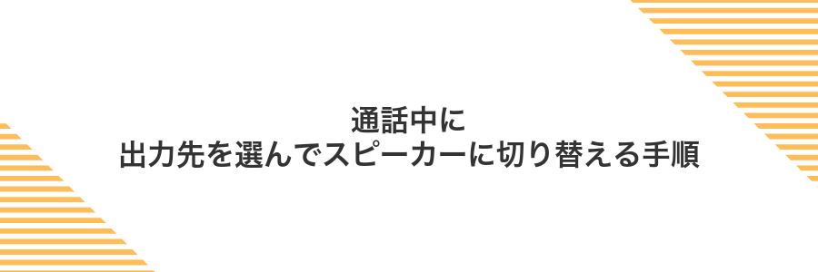 通話中に出力先を選んでスピーカーに切り替える手順