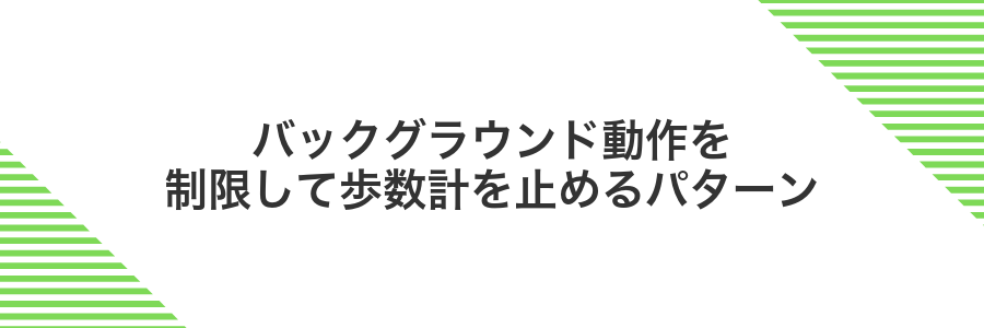 バックグラウンド動作を制限して歩数計を止めるパターン