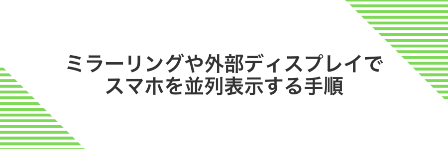 ミラーリングや外部ディスプレイでスマホを並列表示する手順