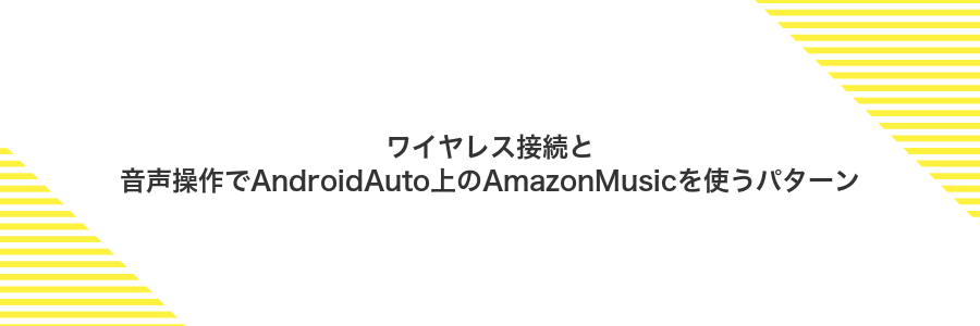 ワイヤレス接続と音声操作でAndroidAuto上のAmazonMusicを使うパターン