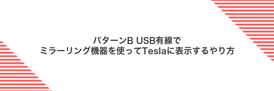 パターンB USB有線でミラーリング機器を使ってTeslaに表示するやり方