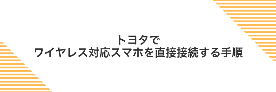 トヨタでワイヤレス対応スマホを直接接続する手順