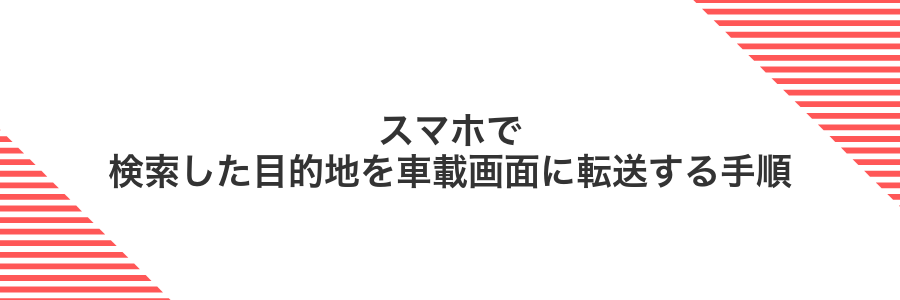 スマホで検索した目的地を車載画面に転送する手順