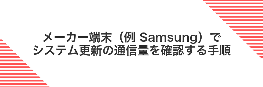 メーカー端末(例 Samsung)でシステム更新の通信量を確認する手順