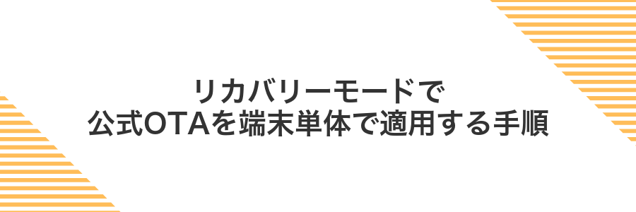 リカバリーモードで公式OTAを端末単体で適用する手順