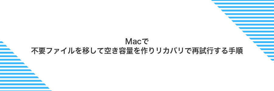 Macで不要ファイルを移して空き容量を作りリカバリで再試行する手順
