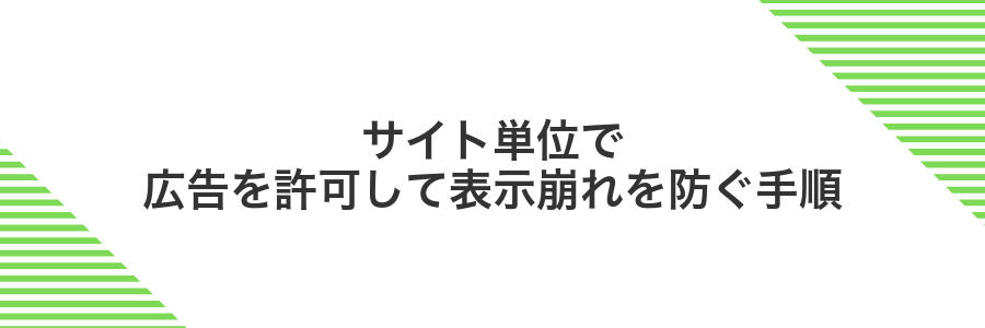 サイト単位で広告を許可して表示崩れを防ぐ手順