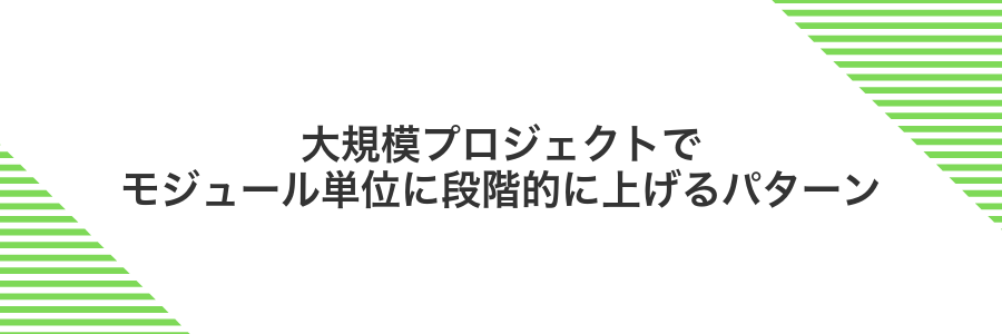 大規模プロジェクトでモジュール単位に段階的に上げるパターン