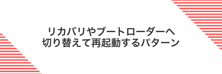 リカバリやブートローダーへ切り替えて再起動するパターン