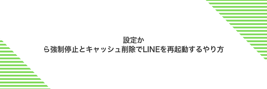 設定から強制停止とキャッシュ削除でLINEを再起動するやり方