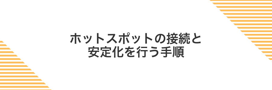 ホットスポットの接続と安定化を行う手順