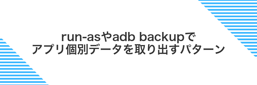 run-asやadb backupでアプリ個別データを取り出すパターン