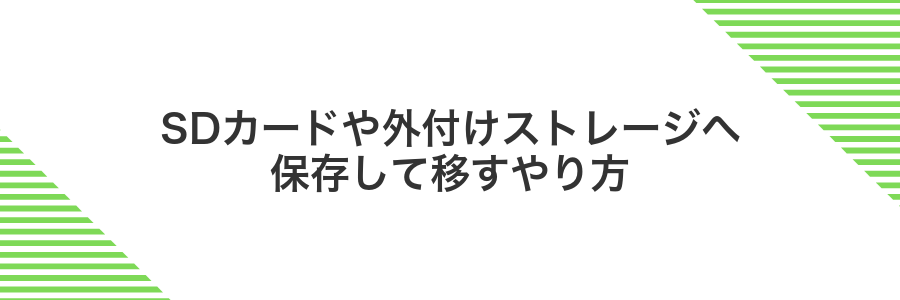 SDカードや外付けストレージへ保存して移すやり方