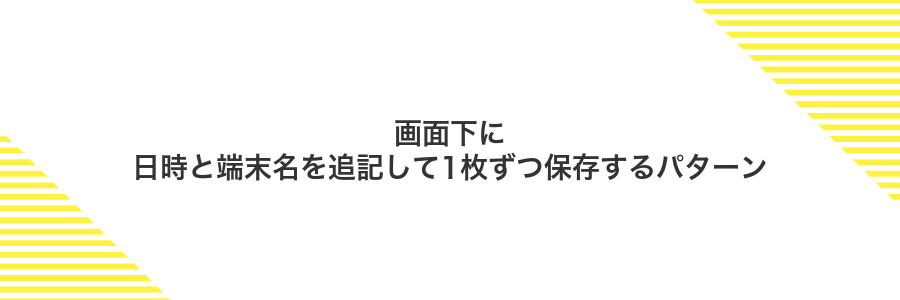 画面下に日時と端末名を追記して1枚ずつ保存するパターン