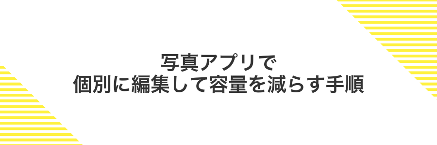 写真アプリで個別に編集して容量を減らす手順