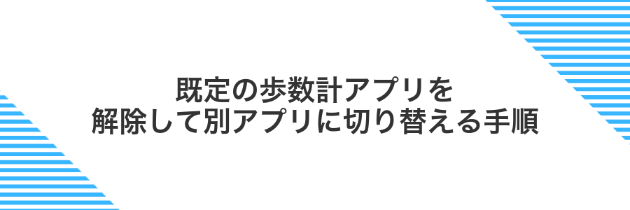 既定の歩数計アプリを解除して別アプリに切り替える手順