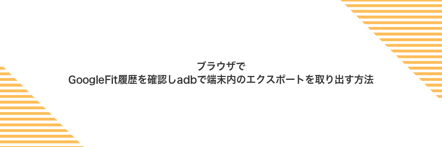 ブラウザでGoogleFit履歴を確認しadbで端末内のエクスポートを取り出す方法