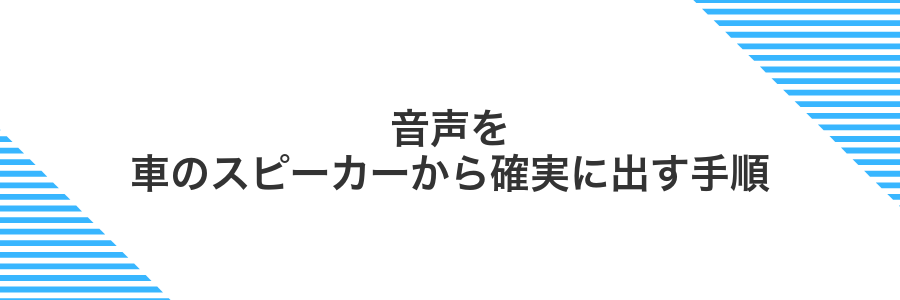 音声を車のスピーカーから確実に出す手順