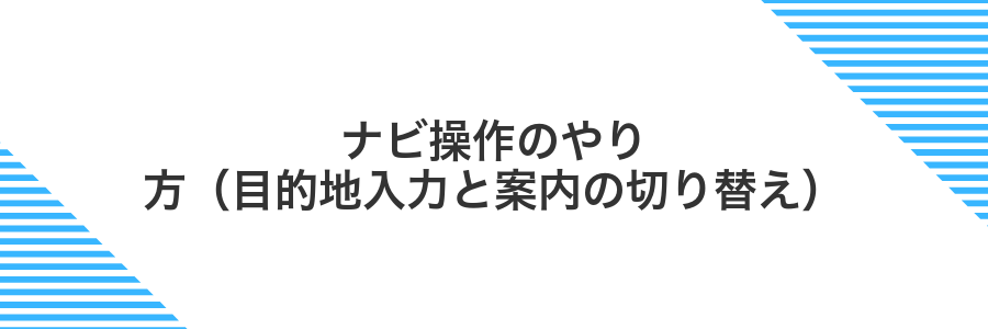 ナビ操作のやり方(目的地入力と案内の切り替え)