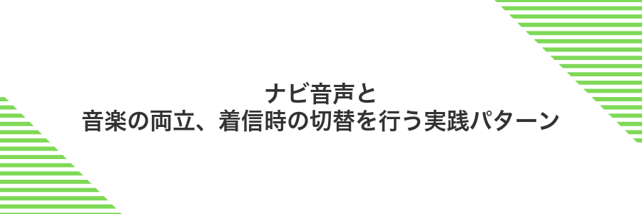 ナビ音声と音楽の両立、着信時の切替を行う実践パターン