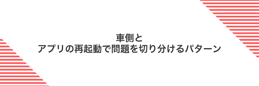 車側とアプリの再起動で問題を切り分けるパターン