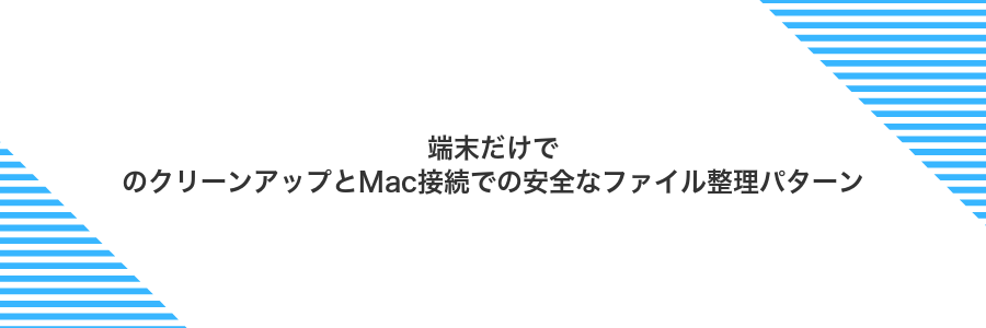 端末だけでのクリーンアップとMac接続での安全なファイル整理パターン