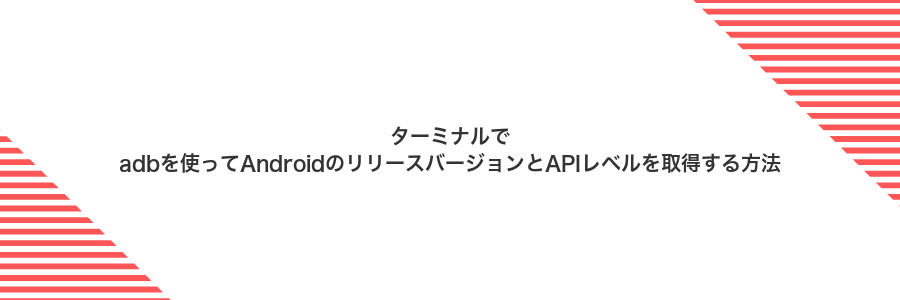 ターミナルでadbを使ってAndroidのリリースバージョンとAPIレベルを取得する方法