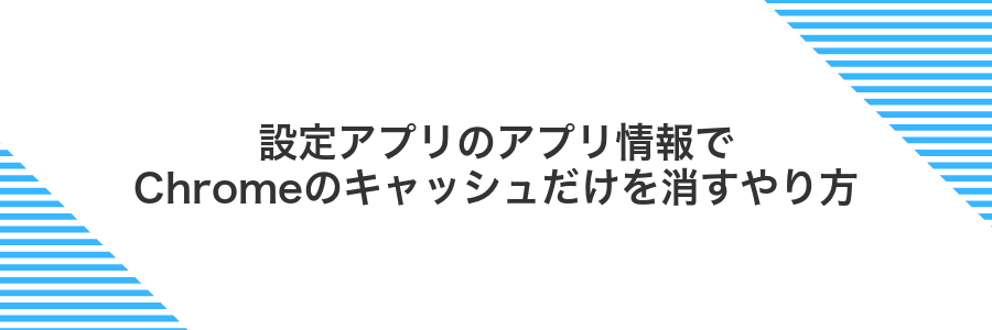 設定アプリのアプリ情報でChromeのキャッシュだけを消すやり方