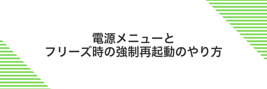 電源メニューとフリーズ時の強制再起動のやり方