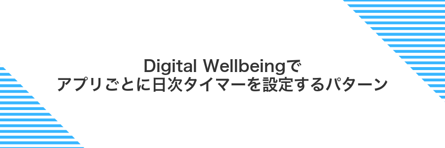 Digital Wellbeingでアプリごとに日次タイマーを設定するパターン