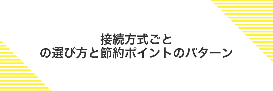 接続方式ごとの選び方と節約ポイントのパターン