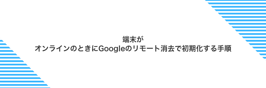 端末がオンラインのときにGoogleのリモート消去で初期化する手順